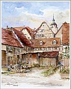 Waldenbuch, Neuer Weg, Blick auf Gasthof Ochsen